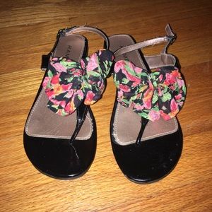 Rampage Sandals with Floral Bow